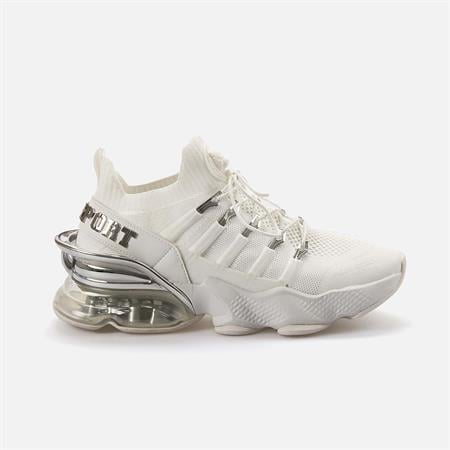 Philipp Plein Erkek Hakiki Deri Beyaz-Nikel Spor & Sneaker Ayakkabı