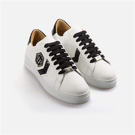 Philipp Plein Erkek Hakiki Deri Beyaz-Siyah Spor & Sneaker Ayakkabı