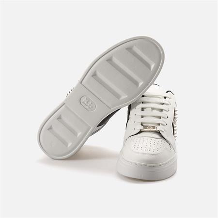 Philipp Plein Erkek Hakiki Deri Beyaz-Siyah Spor & Sneaker Ayakkabı