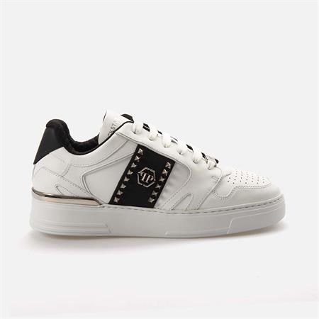 Philipp Plein Erkek Hakiki Deri Beyaz-Siyah Spor & Sneaker Ayakkabı