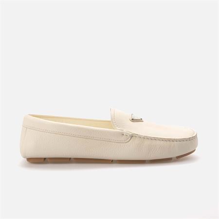 Prada Erkek Hakiki Deri Bej Loafer Konforlu Ayakkabı