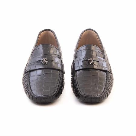 Roberto Cavalli Erkek Hakiki Deri Siyah Loafer Konforlu Ayakkabı