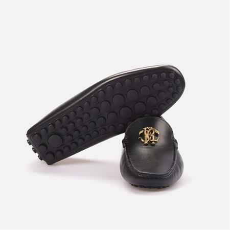 Roberto Cavalli Erkek Hakiki Deri Siyah Loafer Konforlu Ayakkabı