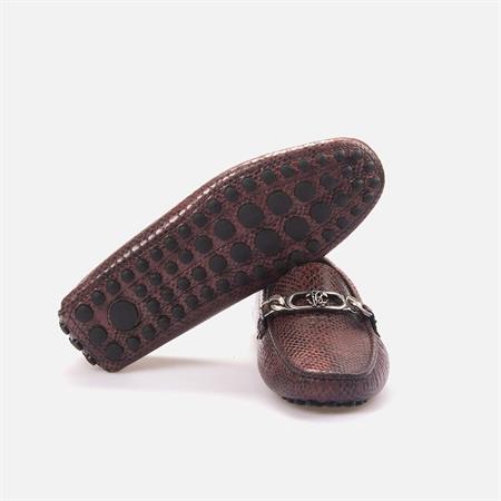 Roberto Cavalli Erkek Hakiki Deri Choccolate Python Loafer Konforlu Ayakkabı