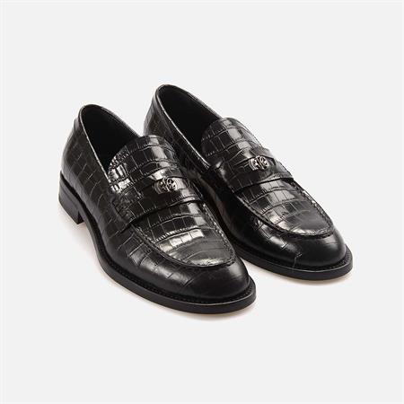 Roberto Cavalli Erkek Hakiki Deri Siyah Klasik Ayakkabı