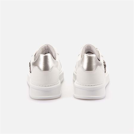 Roberto Cavalli Kadın Hakiki Deri Beyaz-Gümüş Spor & Sneaker Ayakkabı