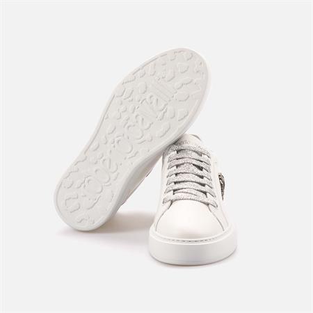 Roberto Cavalli Kadın Hakiki Deri Beyaz-Gümüş Spor & Sneaker Ayakkabı