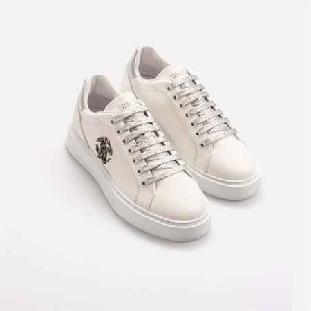 Roberto Cavalli Kadın Hakiki Deri Beyaz-Gümüş Spor & Sneaker Ayakkabı