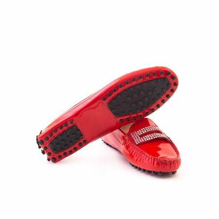 Rouge Kadın Rugan Deri Kauçuk Taban Kırmızı Parlak Babet Ayakkabı