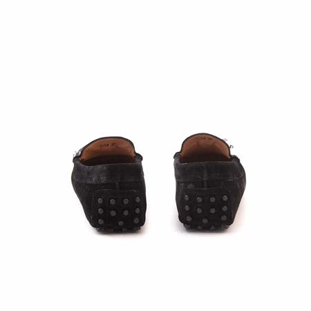 Rouge Kadın Hakiki Deri Kauçuk Taban Siyah Süet Loafer Konforlu Ayakkabı