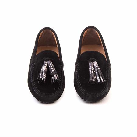 Rouge Kadın Hakiki Deri Kauçuk Taban Siyah Süet Loafer Konforlu Ayakkabı