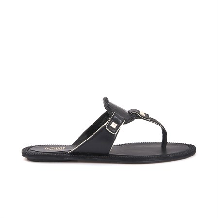 Rouge Kadın Hakiki Deri Neolit Taban Siyah Terlik Terlik