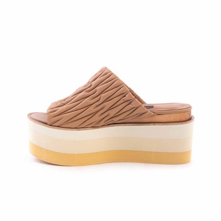 Rouge Deri Platform Topuk Kadın Terlik 2759