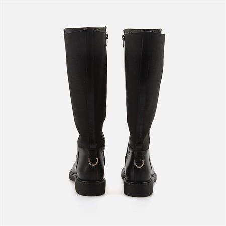 Rouge Kadın Hakiki Deri Kauçuk Taban Siyah Günlük Çizme