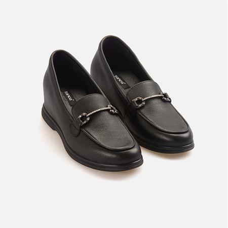 Tanca Kadın Hakiki Deri Siyah Topuklu Ayakkabı