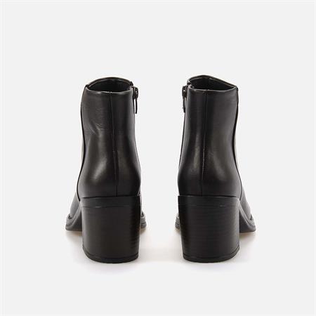 Rouge Kadın Hakiki Deri Kauçuk Taban Siyah Topuklu Bot 