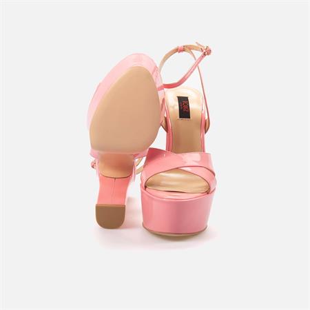 Rouge Kadın Hakiki Deri Microlight Taban Pembe Parlak Gece & Abiye Sandalet