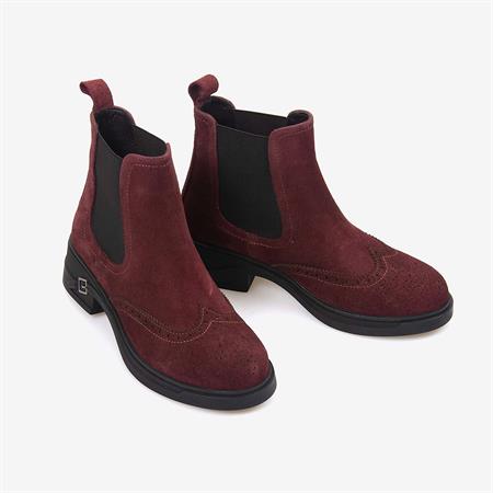 Rouge Hakiki Deri Süet Kadın Chelsea Bot 359