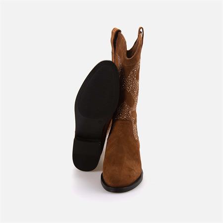 Rouge Kadın Hakiki Deri Termo Taban Kahverengi Süet Western Bot Çizme