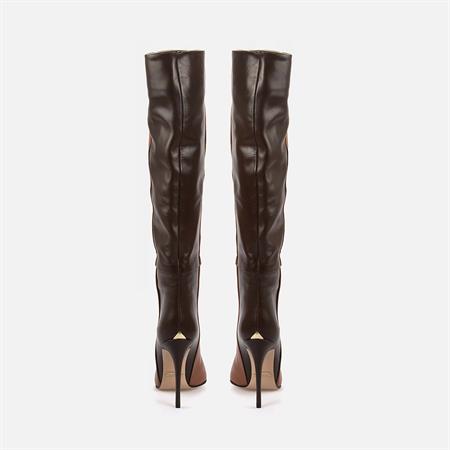 Rouge Kadın Hakiki Deri Enjeksiyon Kösele Taban Taba Kahverengi Günlük Çizme