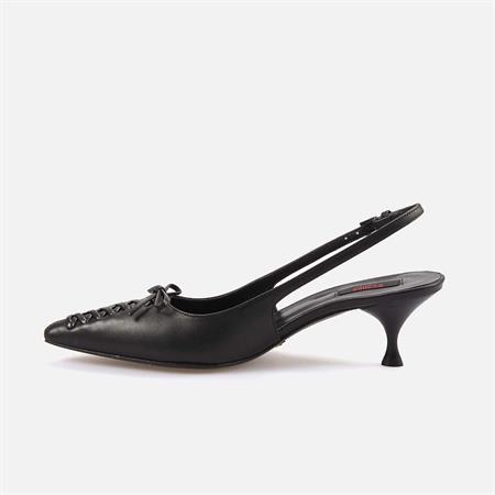 Rouge Kadın Hakiki Deri Enjeksiyon Kösele Taban Siyah Gece & Abiye Ayakkabı