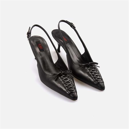 Rouge Kadın Hakiki Deri Enjeksiyon Kösele Taban Siyah Gece & Abiye Ayakkabı