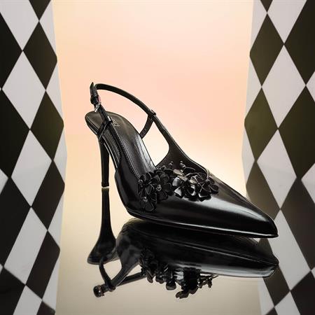 Rouge Kadın Hakiki Deri Enjeksiyon Kösele Taban Siyah Gece & Abiye Ayakkabı