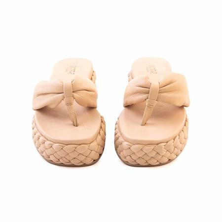 Rouge Kadın Hakiki Deri Kauçuk Taban Bej Terlik Terlik