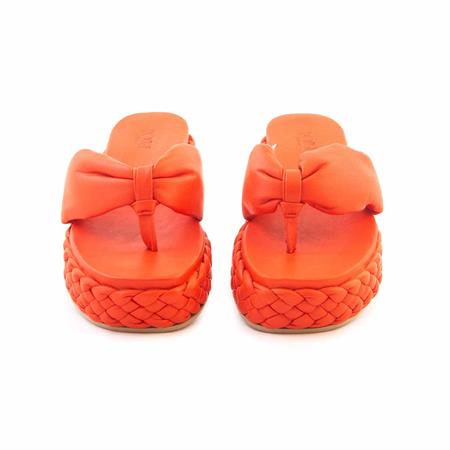 Rouge Kadın Hakiki Deri Kauçuk Taban Nar Çiçeği Terlik Terlik