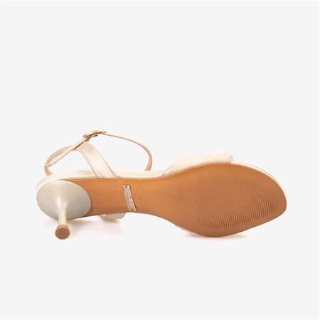 Rouge Kadın 7,5cm Bej Topuklu Sandalet 1168