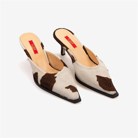 Rouge Kadın Hakiki Deri Kısa Topuklu Terlik 140-91