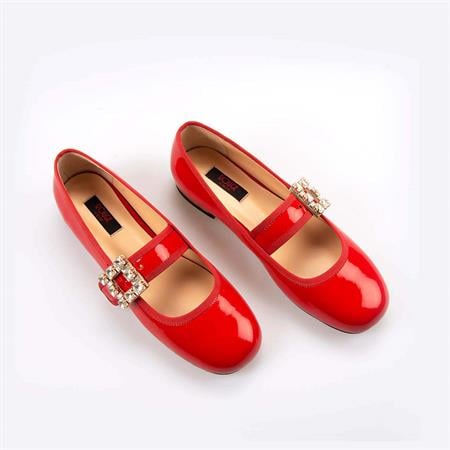 Rouge Kadın Rugan Deri Microlight Taban Kırmızı Parlak Babet Ayakkabı