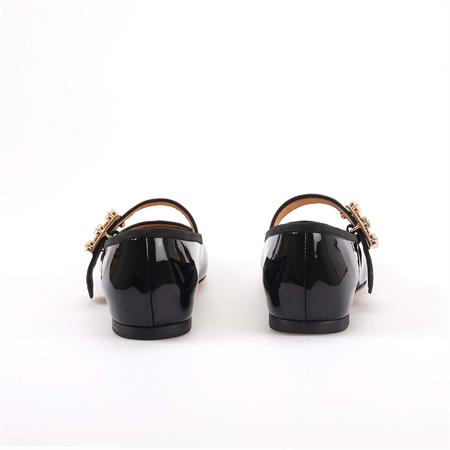 Rouge Kadın Rugan Deri Microlight Taban Siyah Babet Ayakkabı