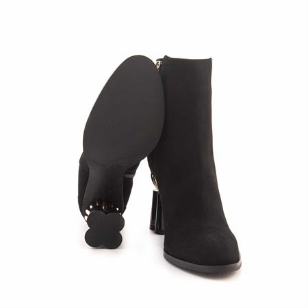 Rouge Kadın Hakiki Deri Enjeksiyon Microlight Taban Siyah Süet Günlük Bot