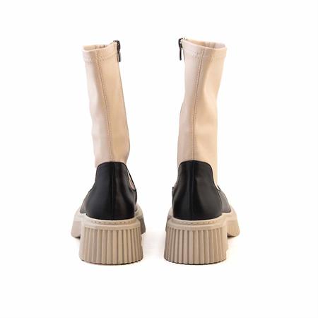 Rouge Kadın Hakiki Deri Termo Taban Siyah-Bej Günlük Bot