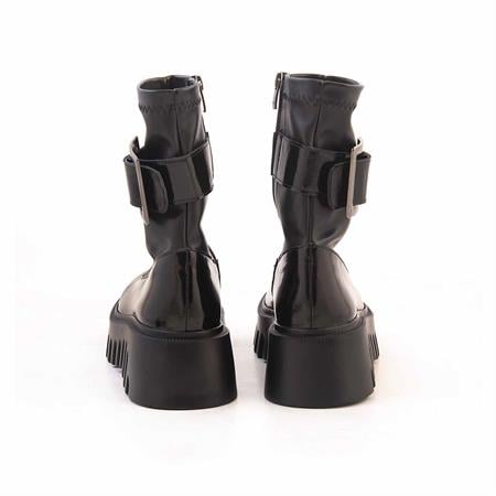 Rouge Kadın Hakiki Deri Poli Taban Siyah Günlük Bot