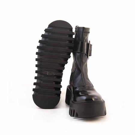 Rouge Kadın Hakiki Deri Poli Taban Siyah Günlük Bot