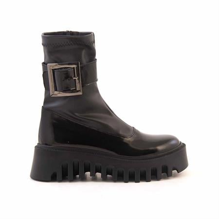 Rouge Kadın Hakiki Deri Poli Taban Siyah Günlük Bot