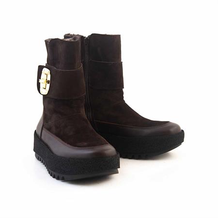 Rouge Kadın Hakiki Deri Kauçuk Taban Kahverengi Günlük Bot