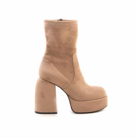 Rouge Kadın Hakiki Deri Bej Süet Günlük Bot