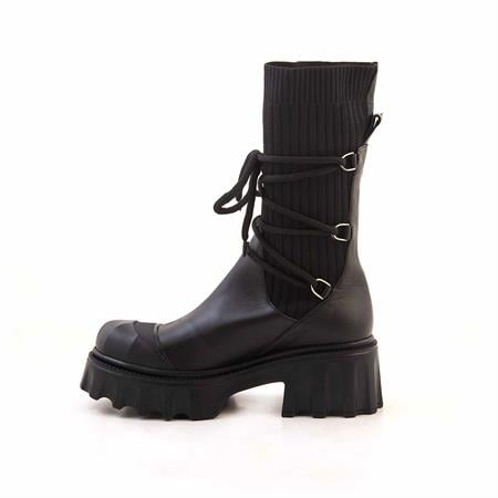 Rouge Kadın Hakiki Deri Eva Taban Siyah Günlük Bot