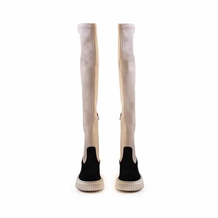 Rouge Kadın Hakiki Deri Termo Taban Siyah Süet-Bej Günlük Çizme