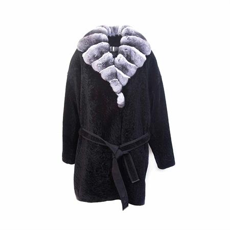 Rouge Kadın Kürklü Siyah Deri Mont