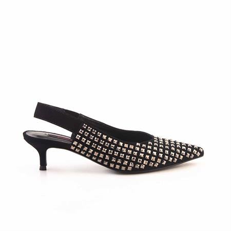 Rouge Kadın Hakiki Deri Kösele Taban Siyah Süet Gece & Abiye Ayakkabı