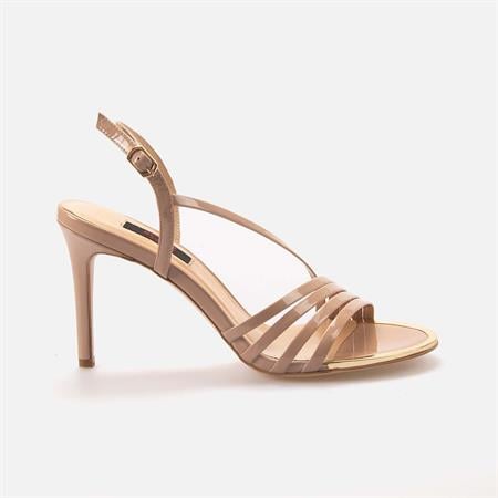 Rouge Kadın Hakiki Deri Microlight Taban Bej Parlak Gece & Abiye Ayakkabı