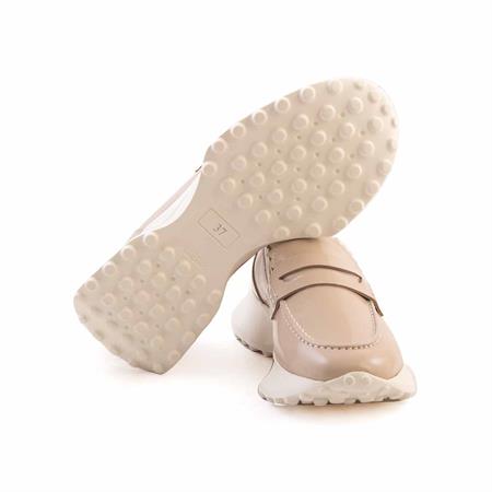 Rouge Kadın Rugan Deri Eva Taban Bej Parlak Günlük Ayakkabı