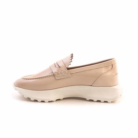 Rouge Kadın Rugan Deri Eva Taban Bej Parlak Günlük Ayakkabı