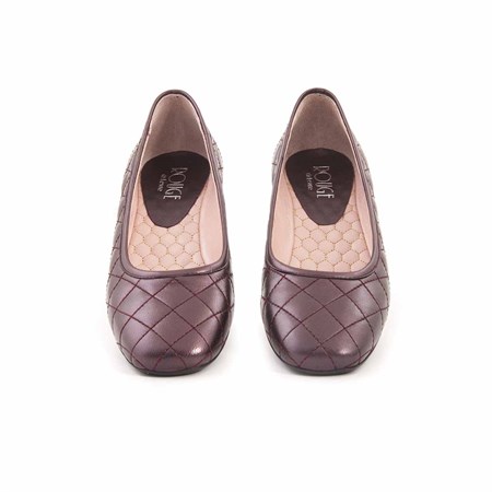 Rouge Kadın Rugan Kauçuk Taban Bordo Sedef Günlük Ayakkabı