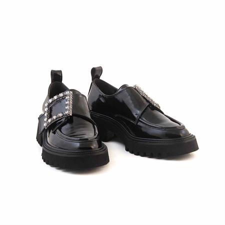 Rouge Kadın Rugan Deri Kauçuk Taban Siyah Günlük Ayakkabı