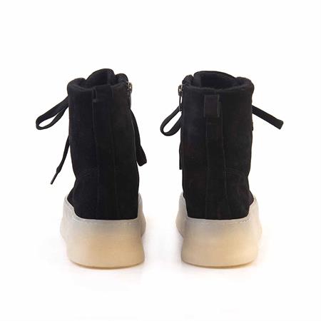 Rouge Kadın Hakiki Deri Kauçuk Taban Siyah Süet Günlük Ayakkabı